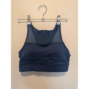 Zyia Active Navy Blue Mesh High Neck Sports Bra Medium